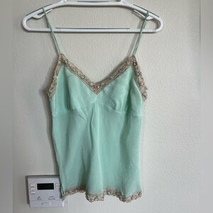 Gold Hawk Blue Silk Cami